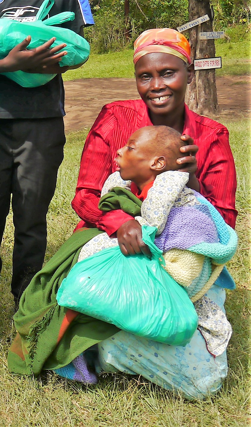 Mother receiving extra food